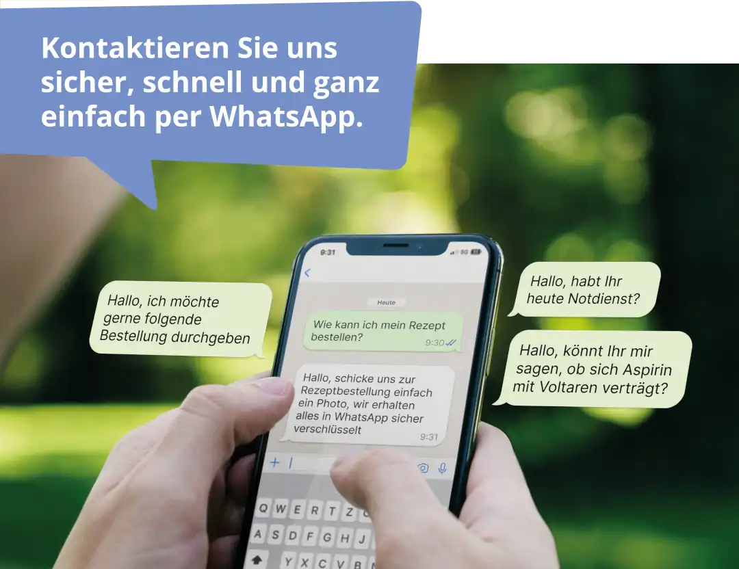 Kontaktieren Sie uns sicher, schnell und ganz einfach per WhatsApp